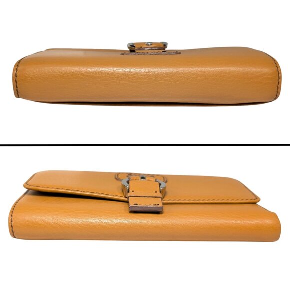 Talbots Leather Tan Camel Folding Soho Flap Wallet Checkbook Coin ID - Picture 3 of 11